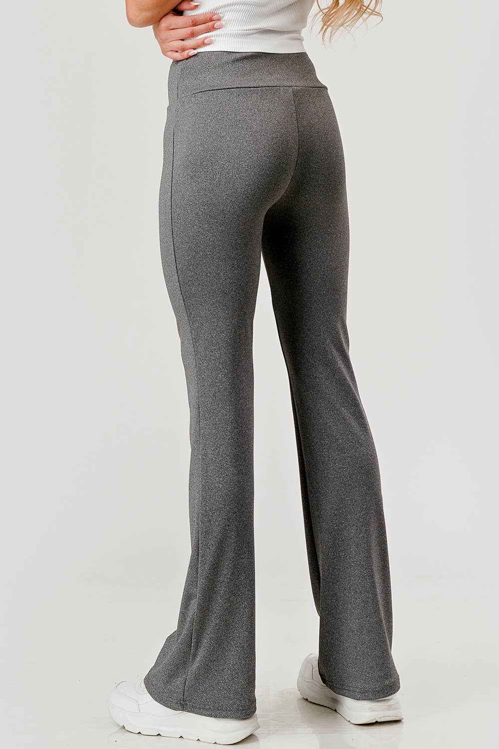 Womens Tummy Control Stretch Knit Flare Pants