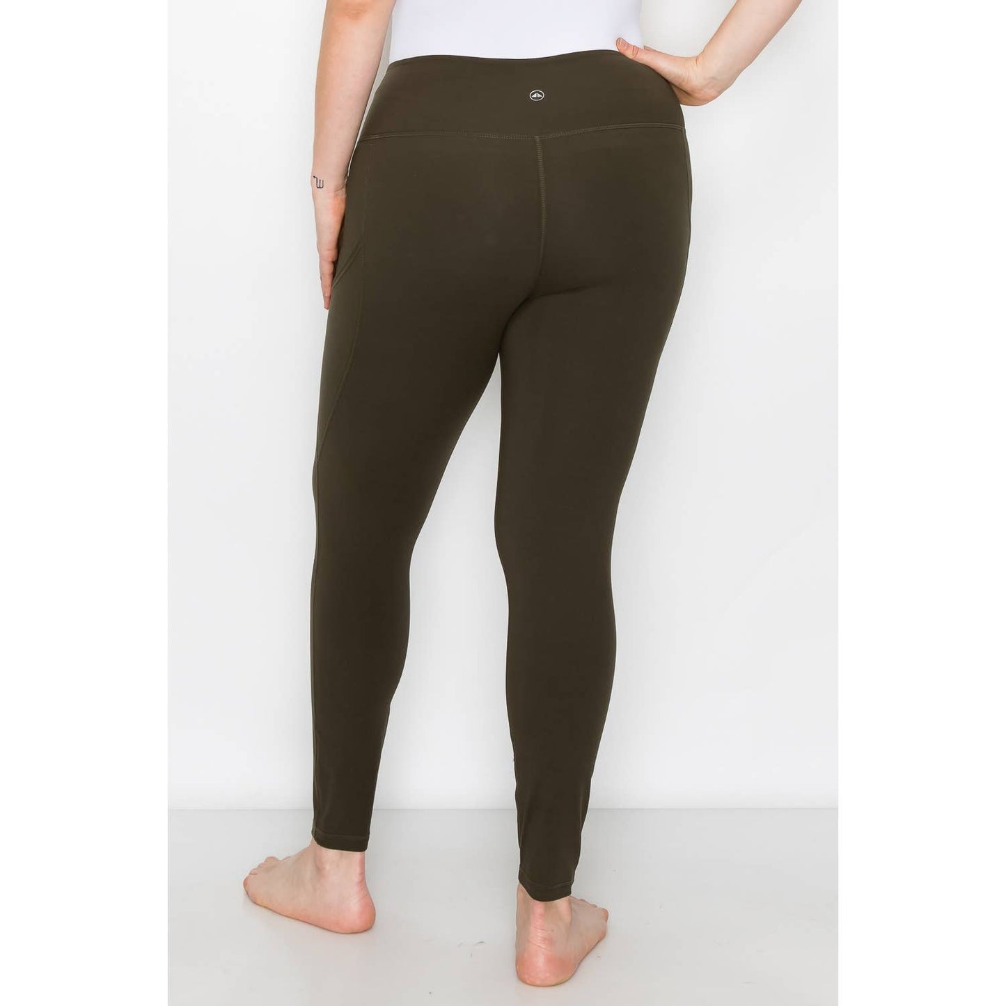 PLUS SIZE SIDE POCKET ACTIVE LEGGINGS: Navy / 2X
