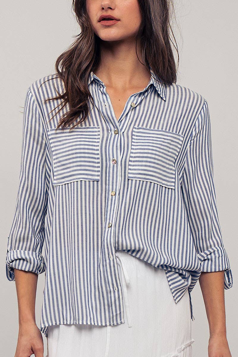 STRIPE BUTTON DOWN SHIRT