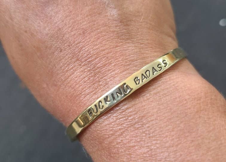 Assorted Cuss Cuffs, Swear Bracelet, Copper Or Brass Or Sterling Silver With Mantra, Sayings, Cuss Words, Fuck, Bangle. Almost 50 Sayings!