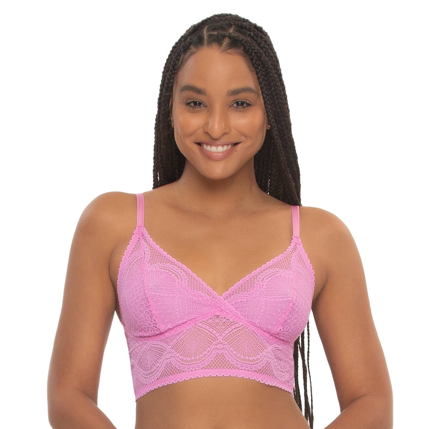 140103 Finesse Super Stretchy Lace Cami Bralette - Cyclamen: Cyclamen (CLM) / S/M / 140103