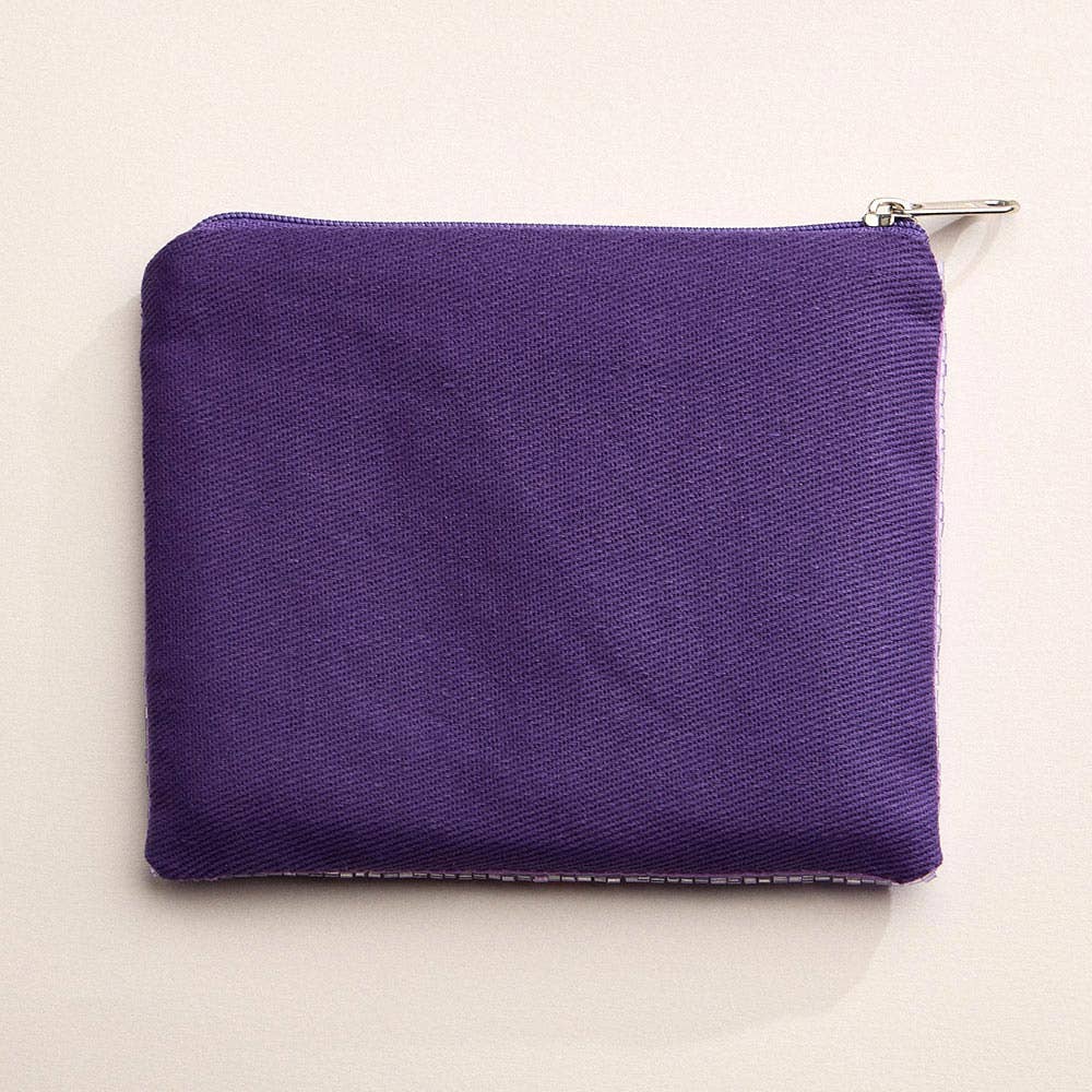 BOO Message Halloween Spider Seed Beaded Mini Pouch Bag