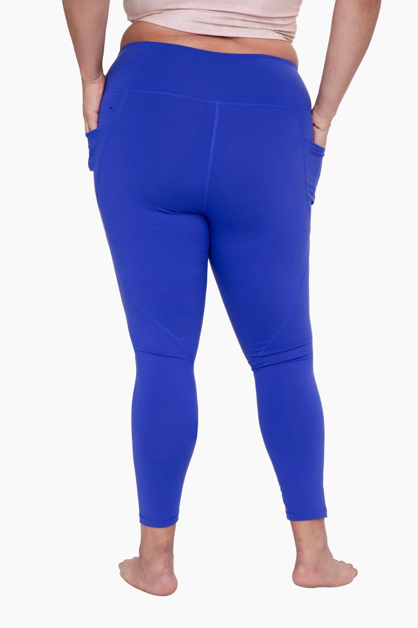 CURVY Tapered HEATHER GREY / XL:1XL:2XL:3XL Band Essential Solid Highwaist Leggings: (2:2:1:1)