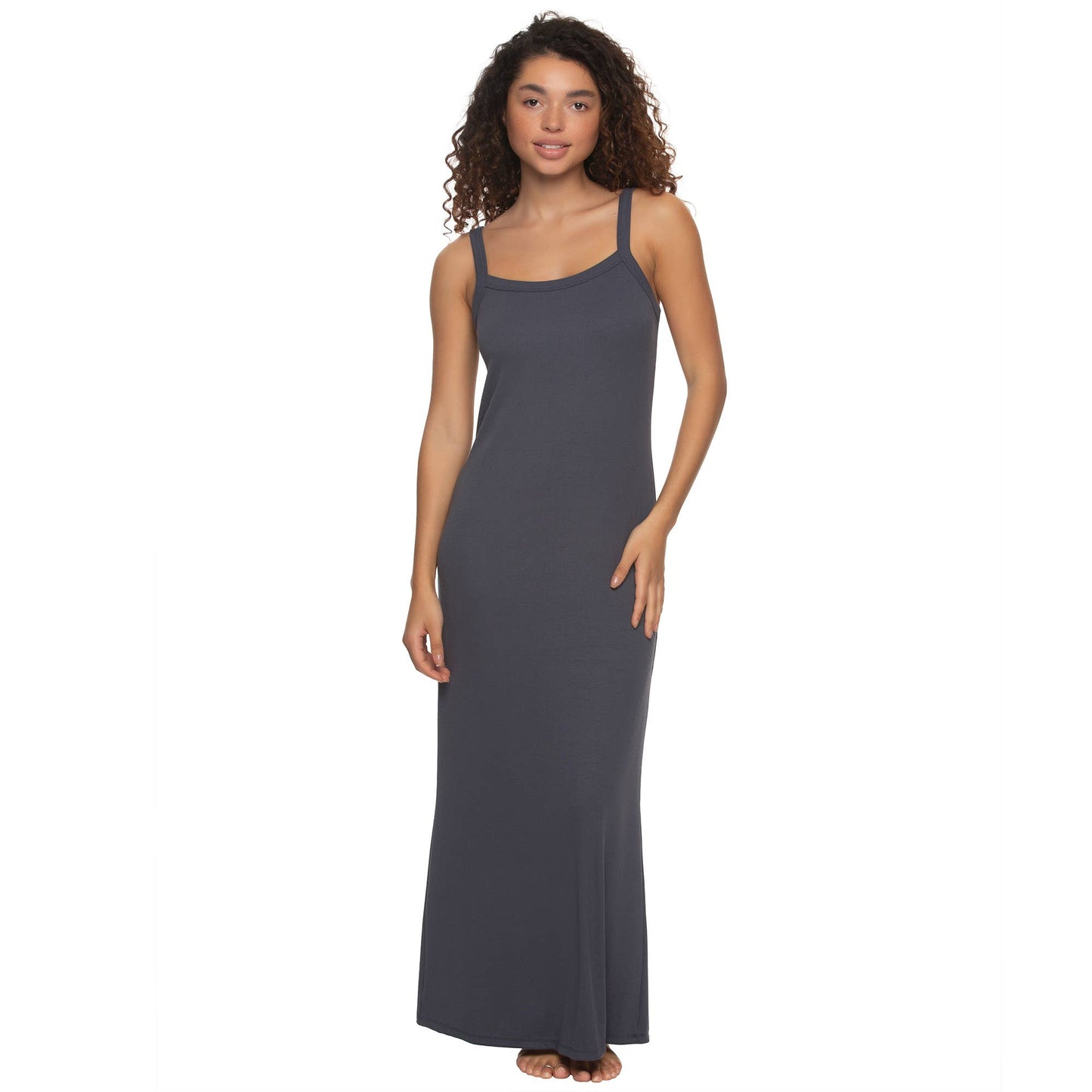 Primavera Soft Rib Lounge Dress: Odyssey Gray (OGY) / S