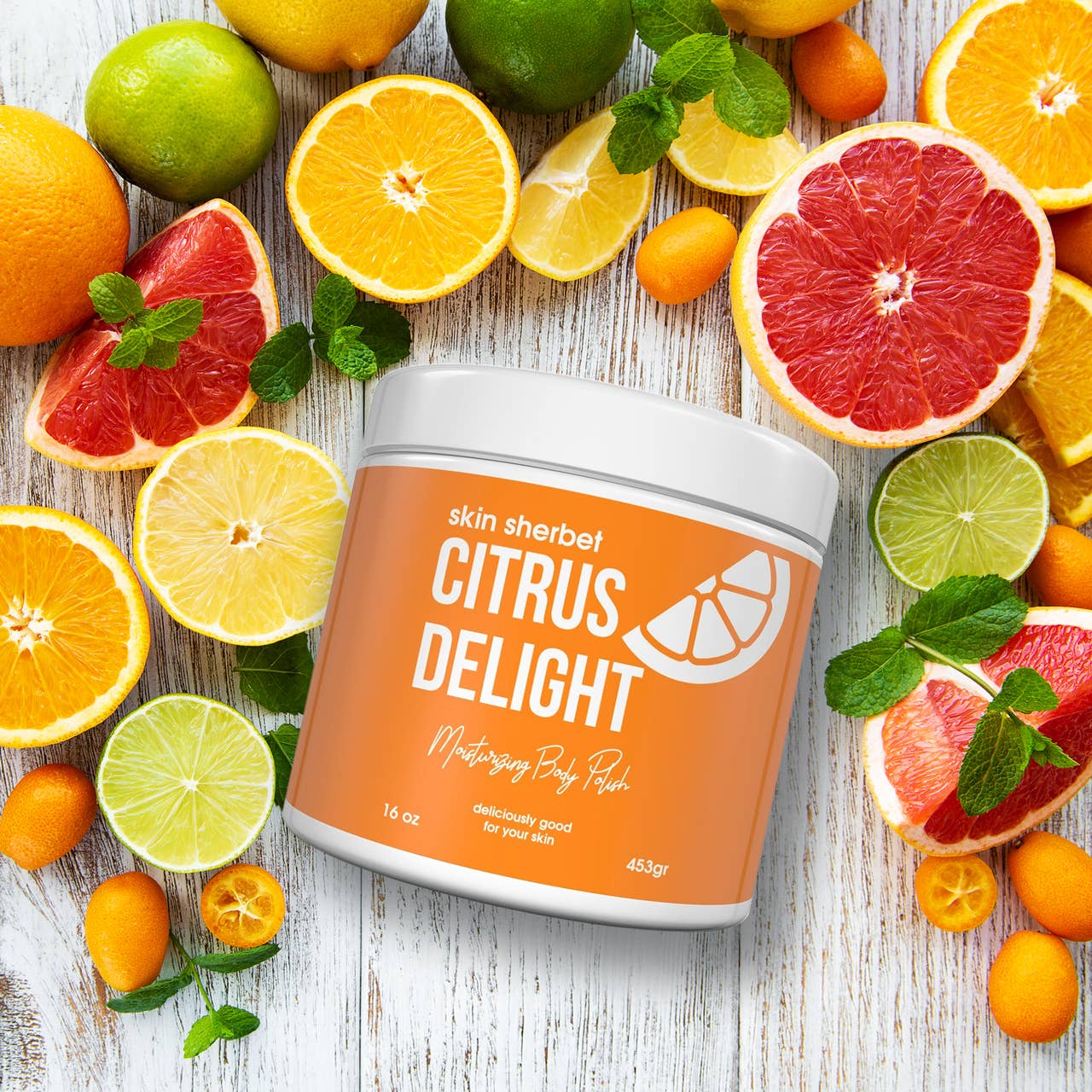 Skin Sherbet Citrus Delight Body Polish Salt Scrub - 23oz