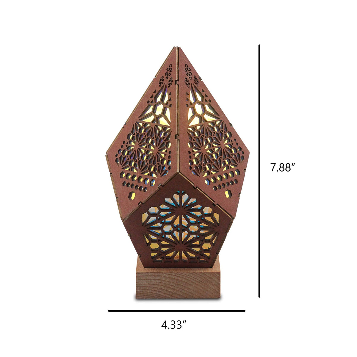 Set of 10 Wooden Bohemian LED Table Lamps