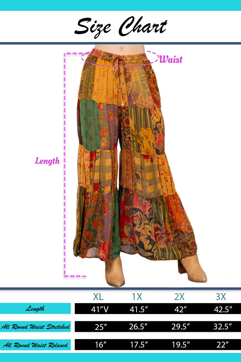 Retro Revival: Long Flared Patchwork Pants