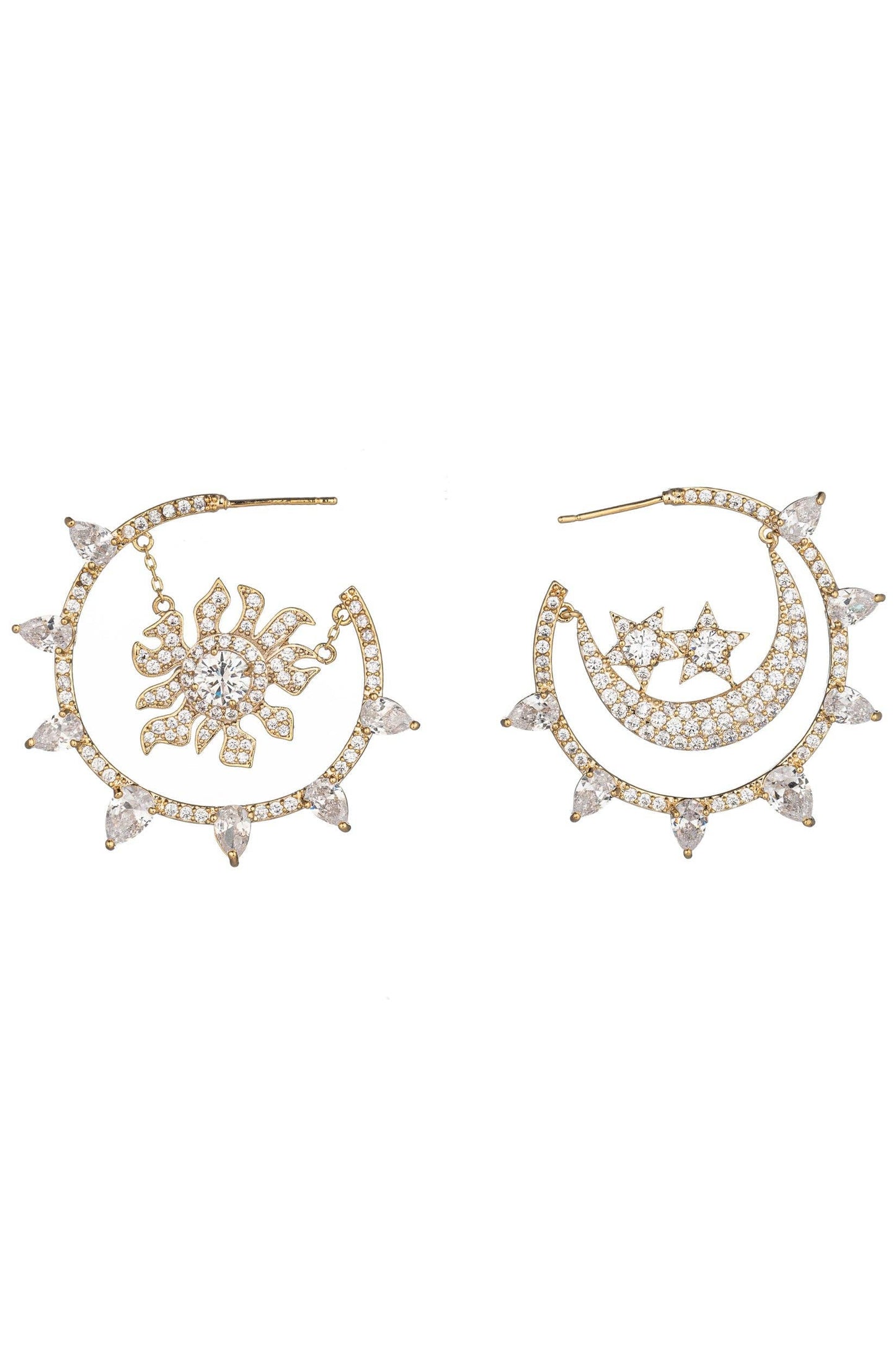 Noah Sun and Moon Loop Earrings