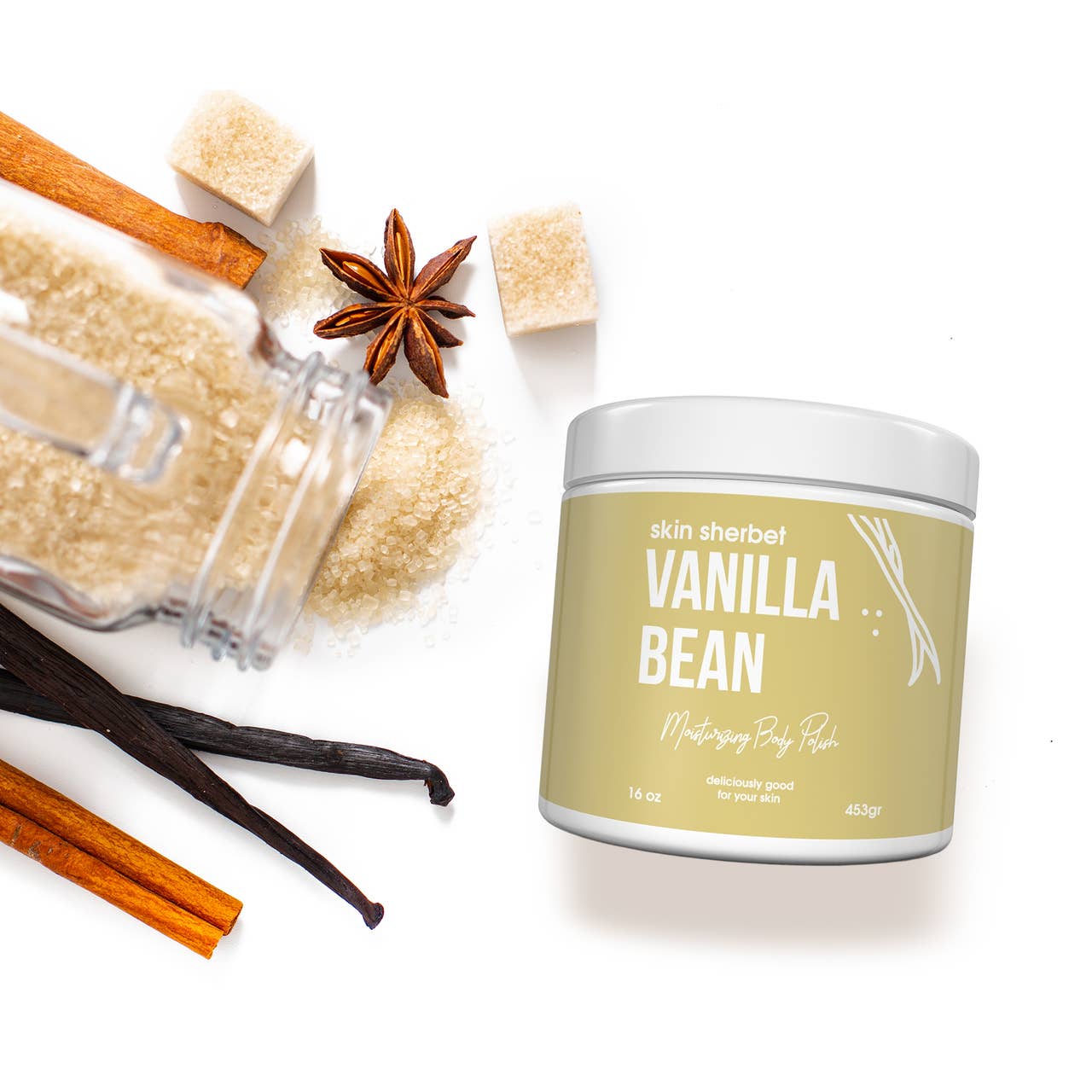 Skin Sherbet Vanilla Bean Body Polish Salt Scrub - 23oz: Retail Product