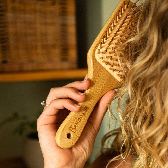 Bamboo Paddle Hairbrush - Square | Summer Bestseller