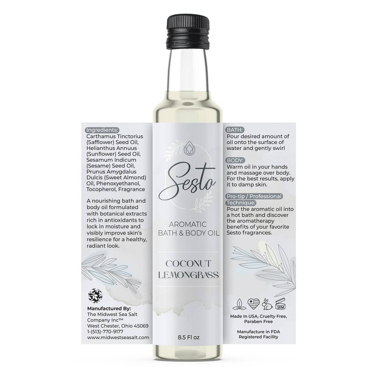 Sesto Aromatic Bath & Massage Oil - Coconut Lemongrass