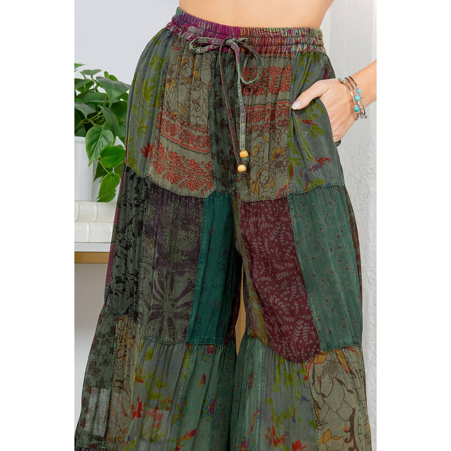 Retro Revival: Long Flared Patchwork Pants