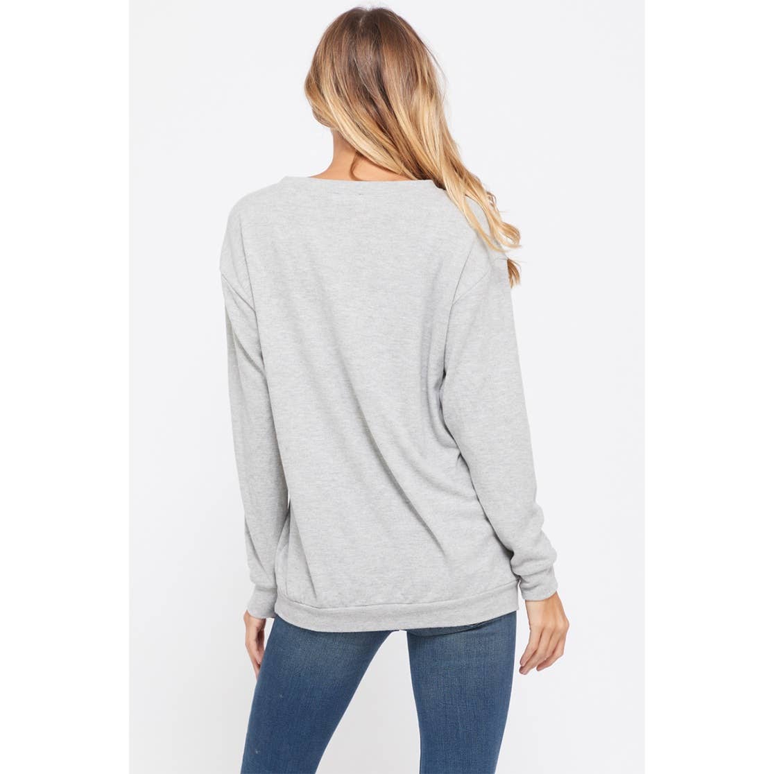 Christmas print long sleeve soft sweatshirt