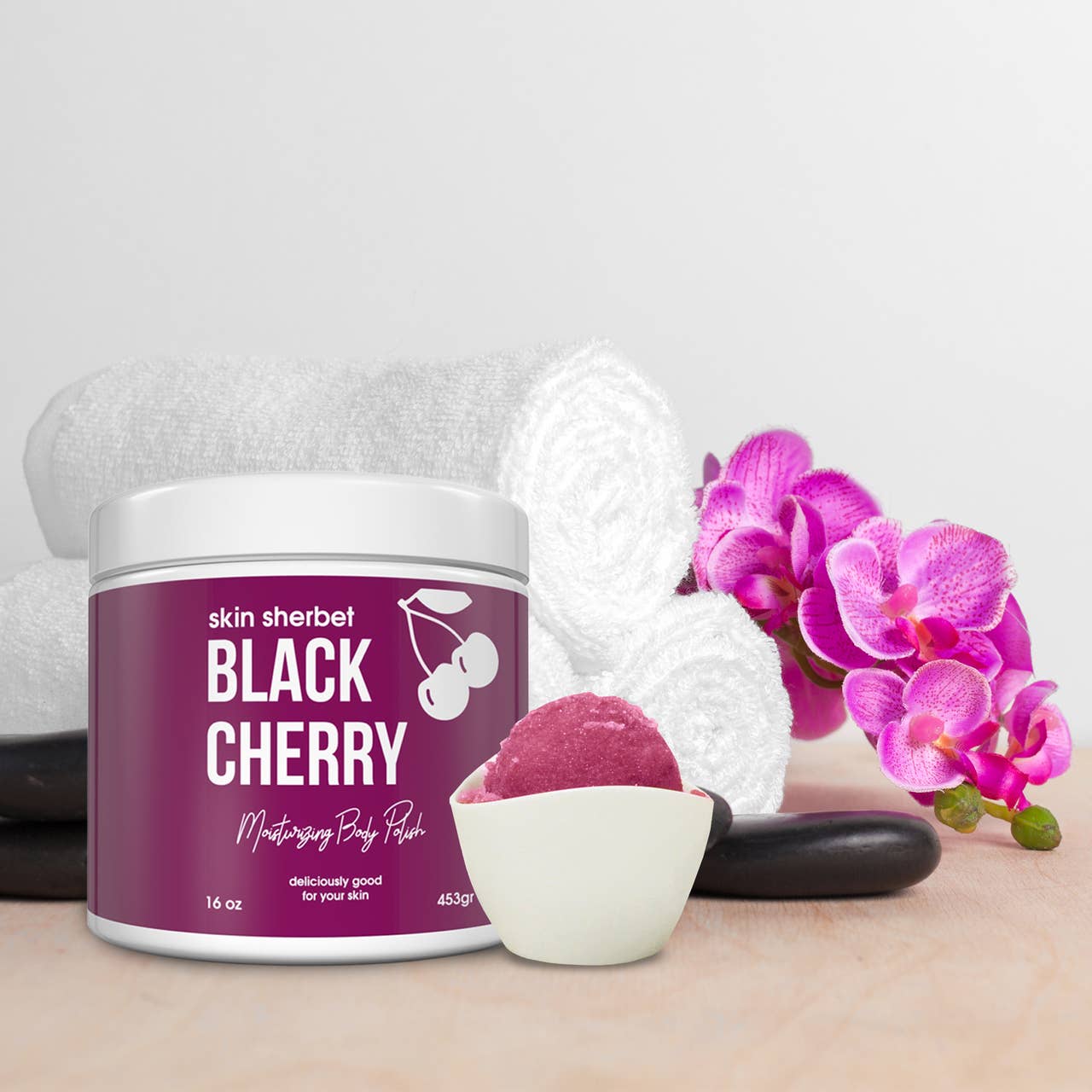 Skin Sherbet Black Cherry Body Polish Salt Scrub - 23oz