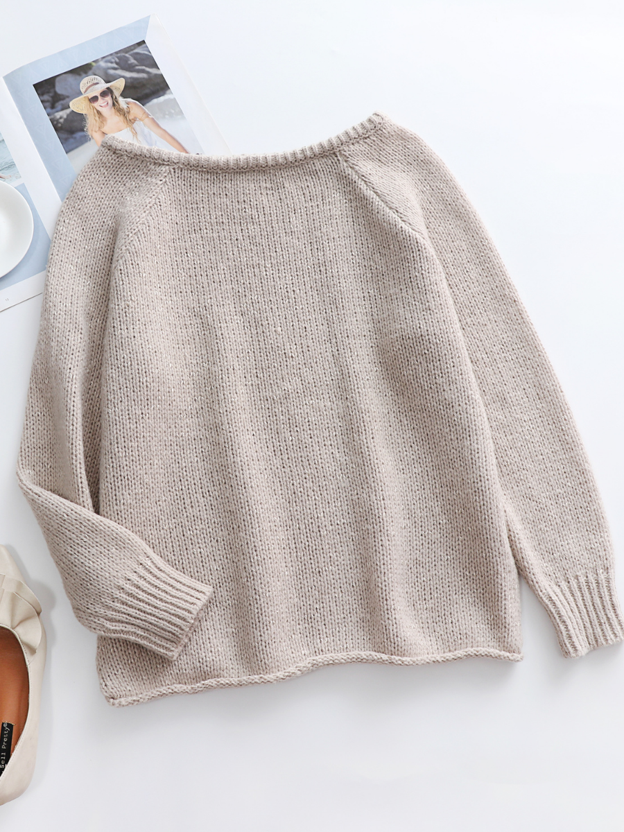 Smaibulun Doll | CHESTERFIELD Apricot Oversized Collar Knit Sweater
