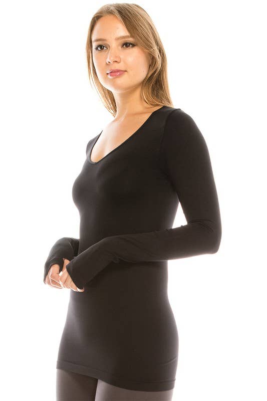 V NECK LONG SLEEVE