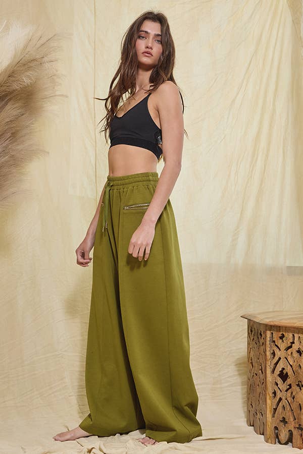 IP5462 Oversized Sweatsuit Pants With Zipper Pockets