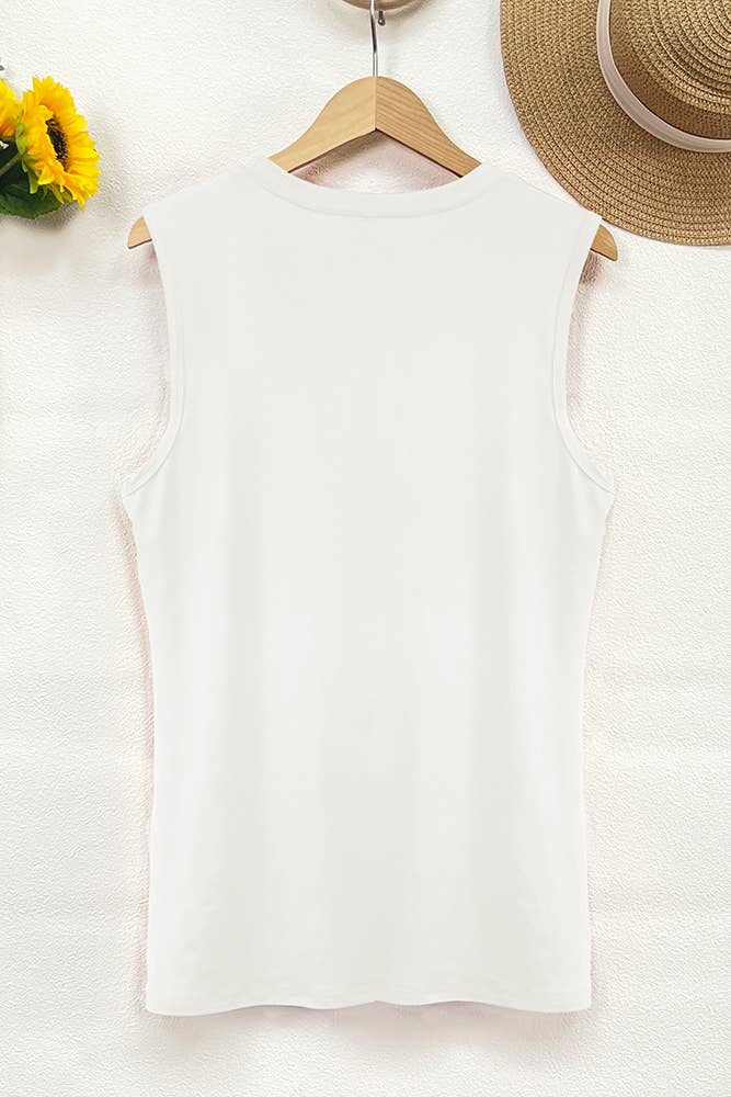 Live By The Sun Graphic Tank Top STC125D20: Black / M