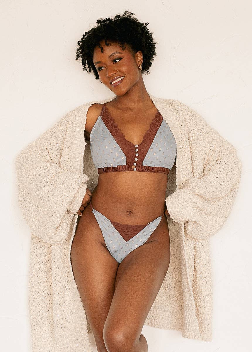 Women's Cecily Bralette in Dusty Blue