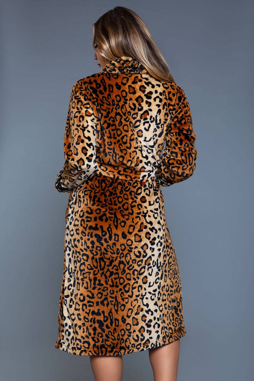 2071 Leopard Plush Robe