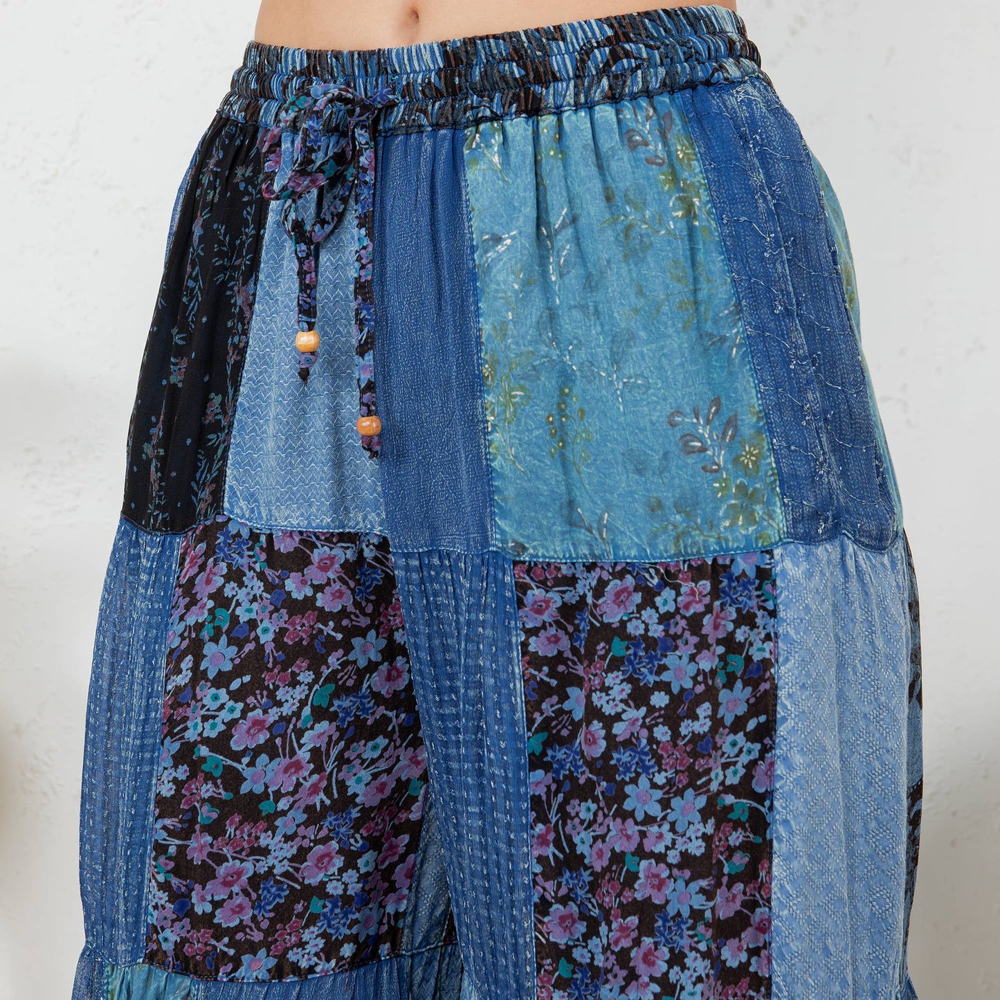 Retro Revival: Long Flared Patchwork Pants