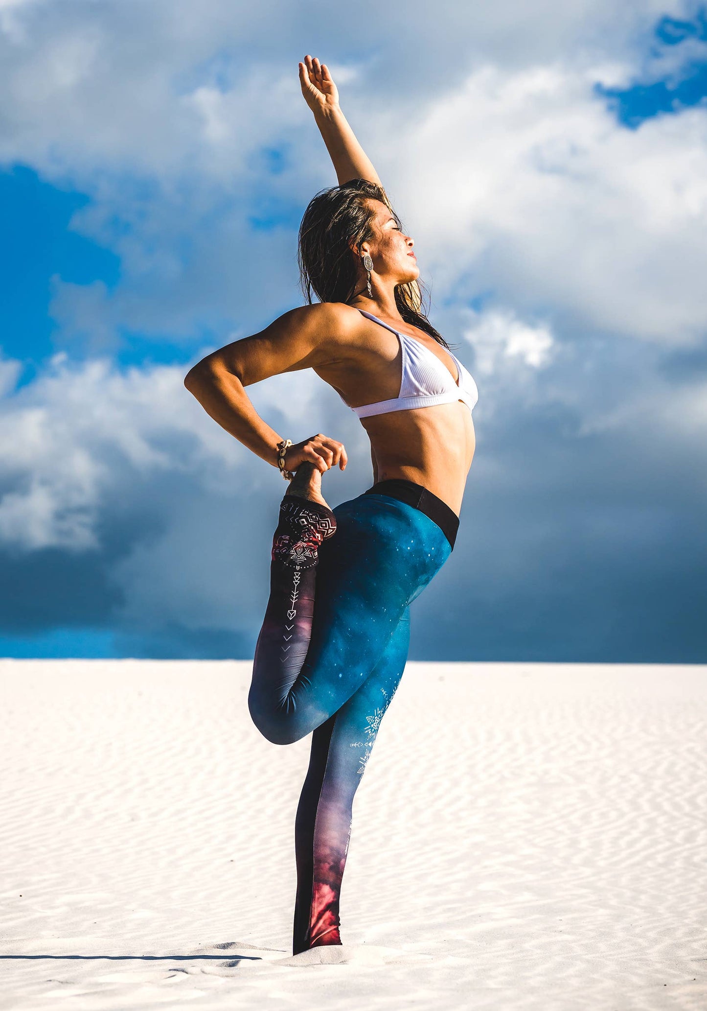 "Skyward" Tribal Print Yoga Leggings for Women - Full Length: L/XL 12-18