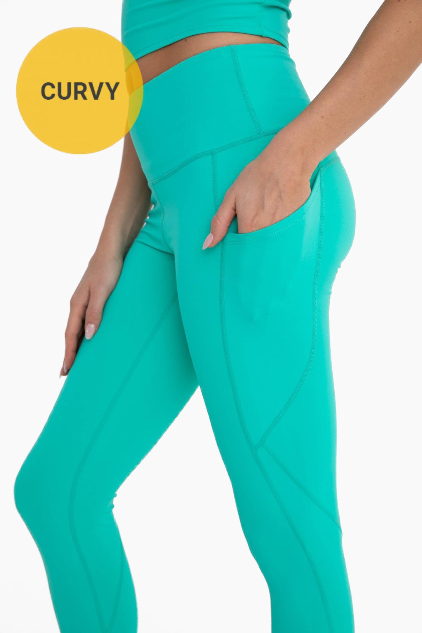 CURVY Essential Highwaist Panel Leggings: DUSTY CORAL / XL:1XL:2XL:3XL (2:2:1:1)