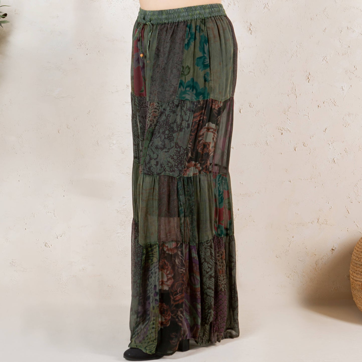 Retro Revival: Long Flared Patchwork Pants
