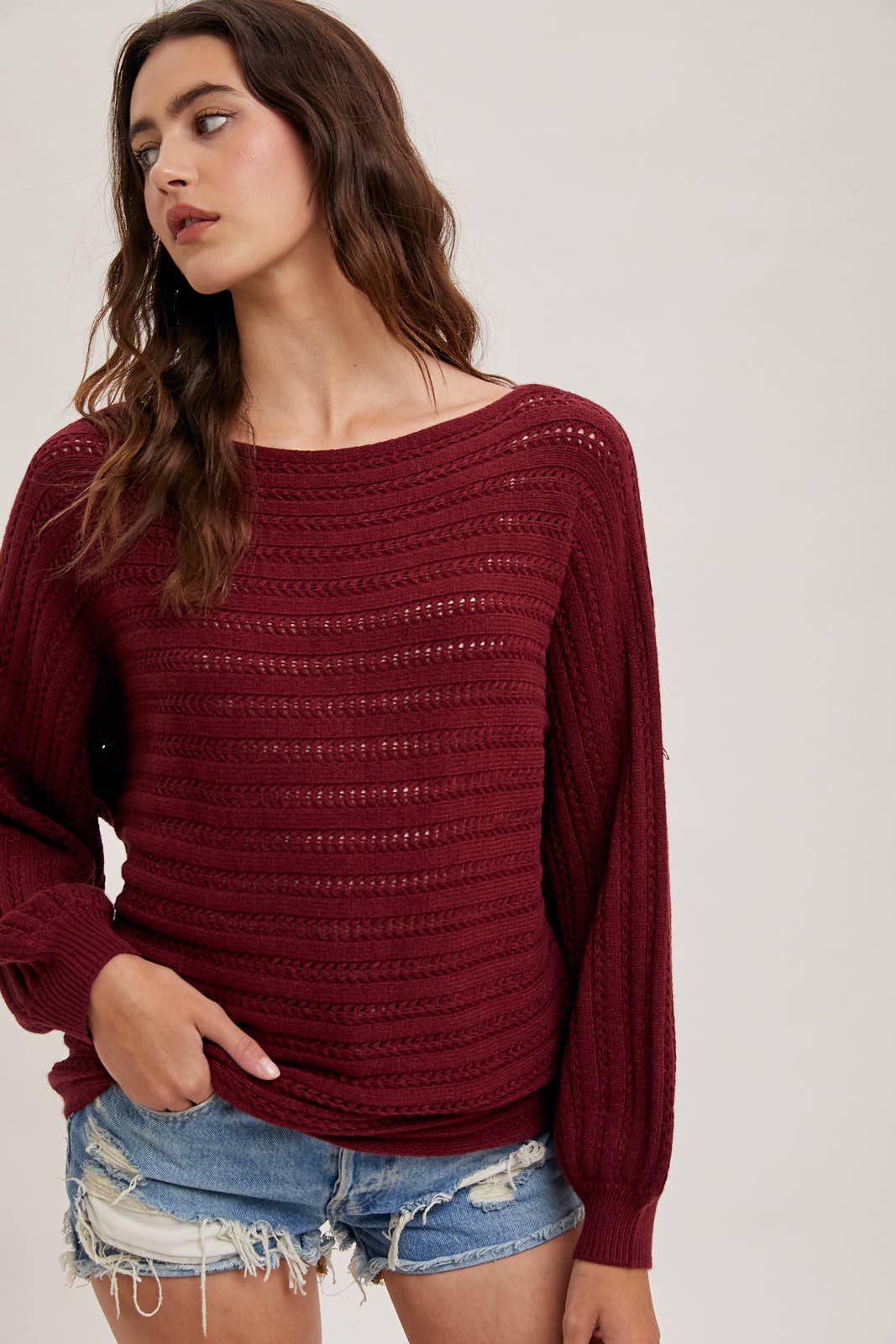 TEXTURED VERSATILE SWEATER PULLOVER