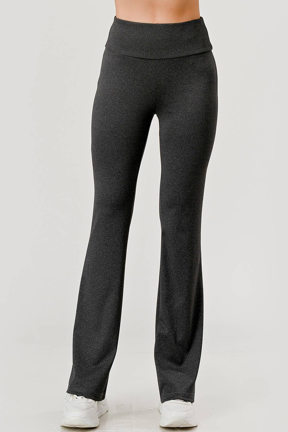 Womens Tummy Control Stretch Knit Flare Pants