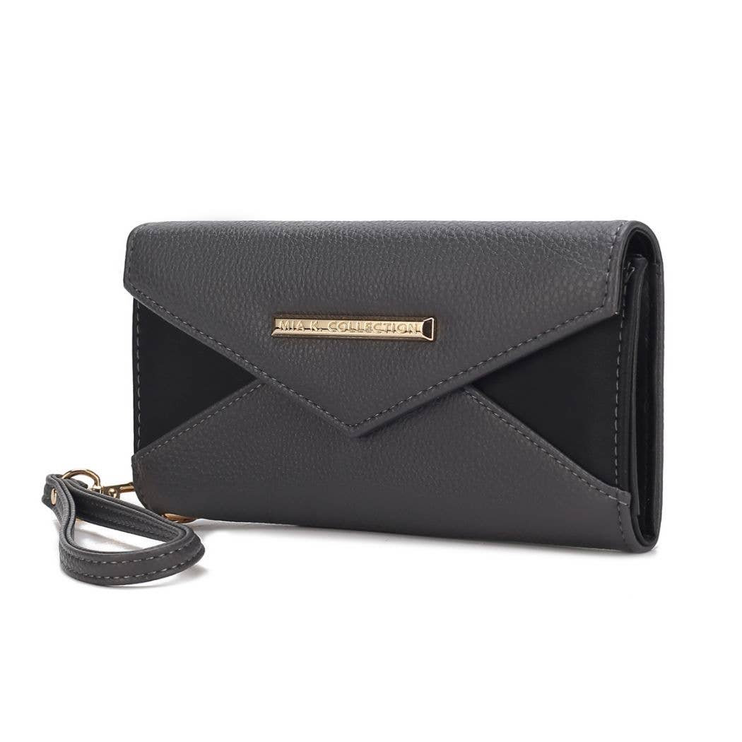 MKF Collection Kearny Vegan Leather Women Wallet Bag by Mia Charcoal