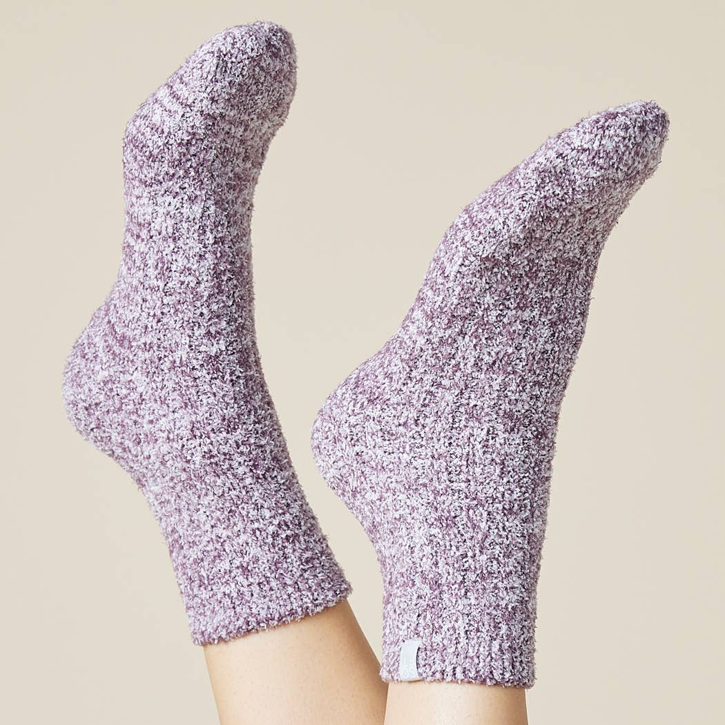 Cozy Marshmallow Crew Socks with Grippers for Women