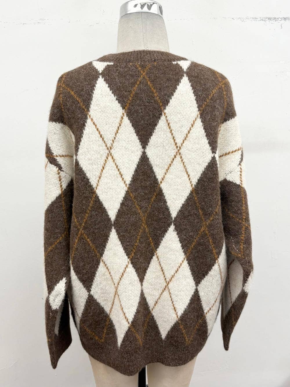 Classic Argyle Knit Sweater