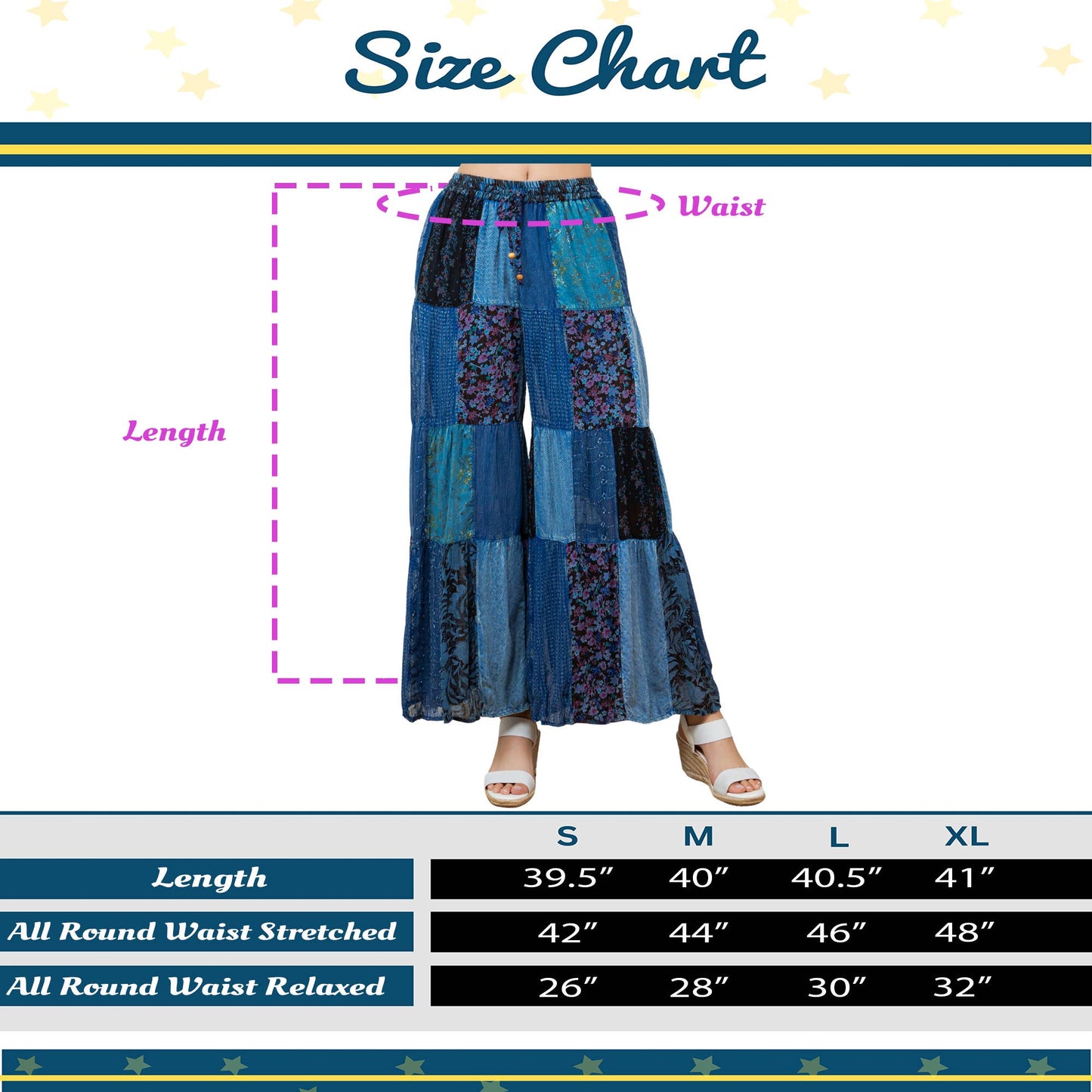Retro Revival: Long Flared Patchwork Pants
