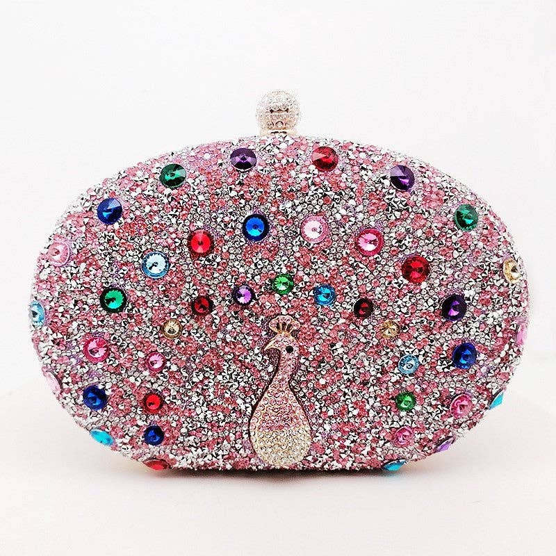 Peacock Embellished Evening Clutch