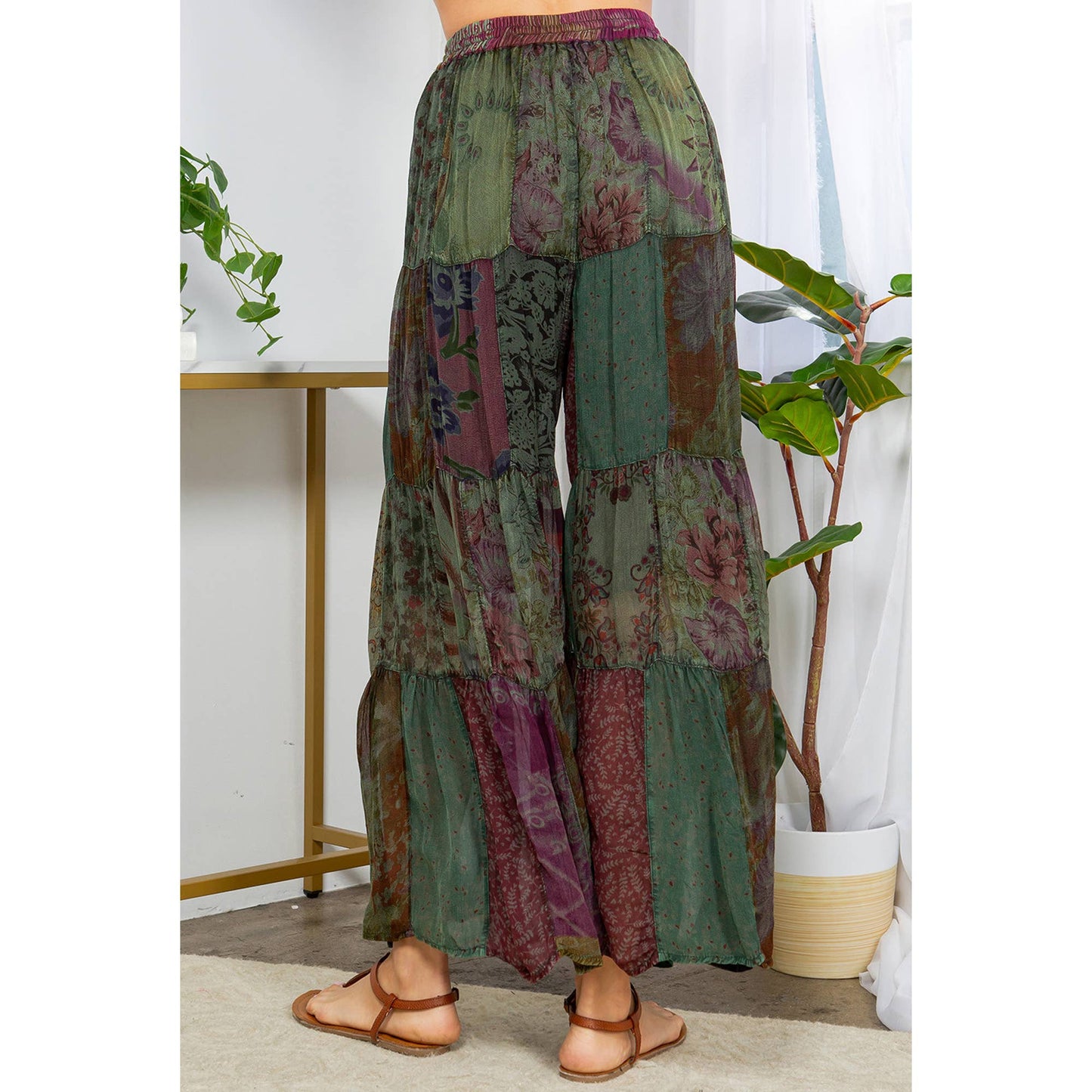 Retro Revival: Long Flared Patchwork Pants