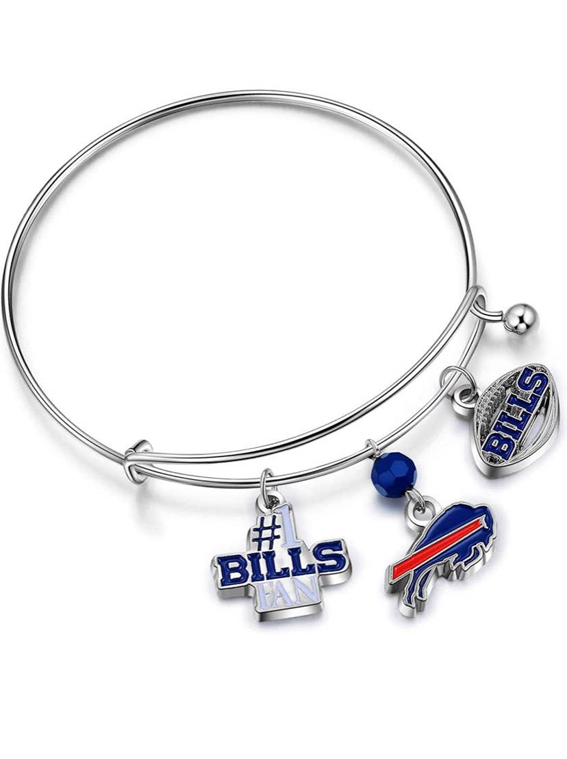 NFL Buffalo Bills Three Charm Logo Bracelet