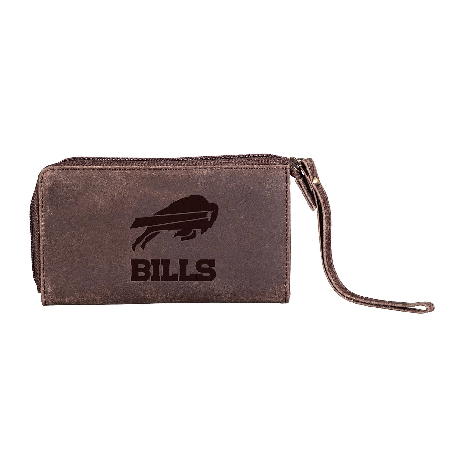 Wristlet Wallet, Brown, Buffalo Bills