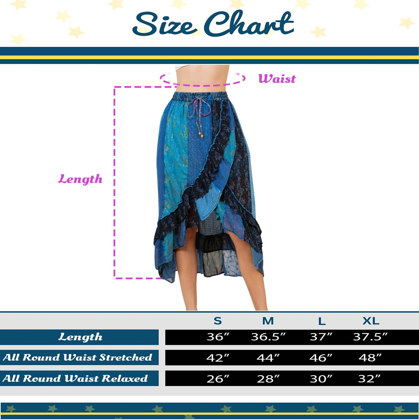 Boho Fusion: Ruffled wrapped look Fit&Flare Midi Skirt