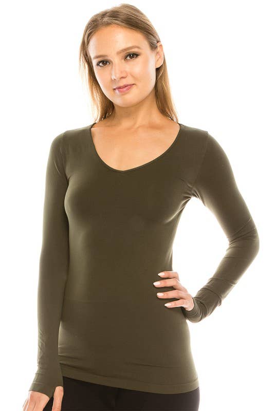 V NECK LONG SLEEVE
