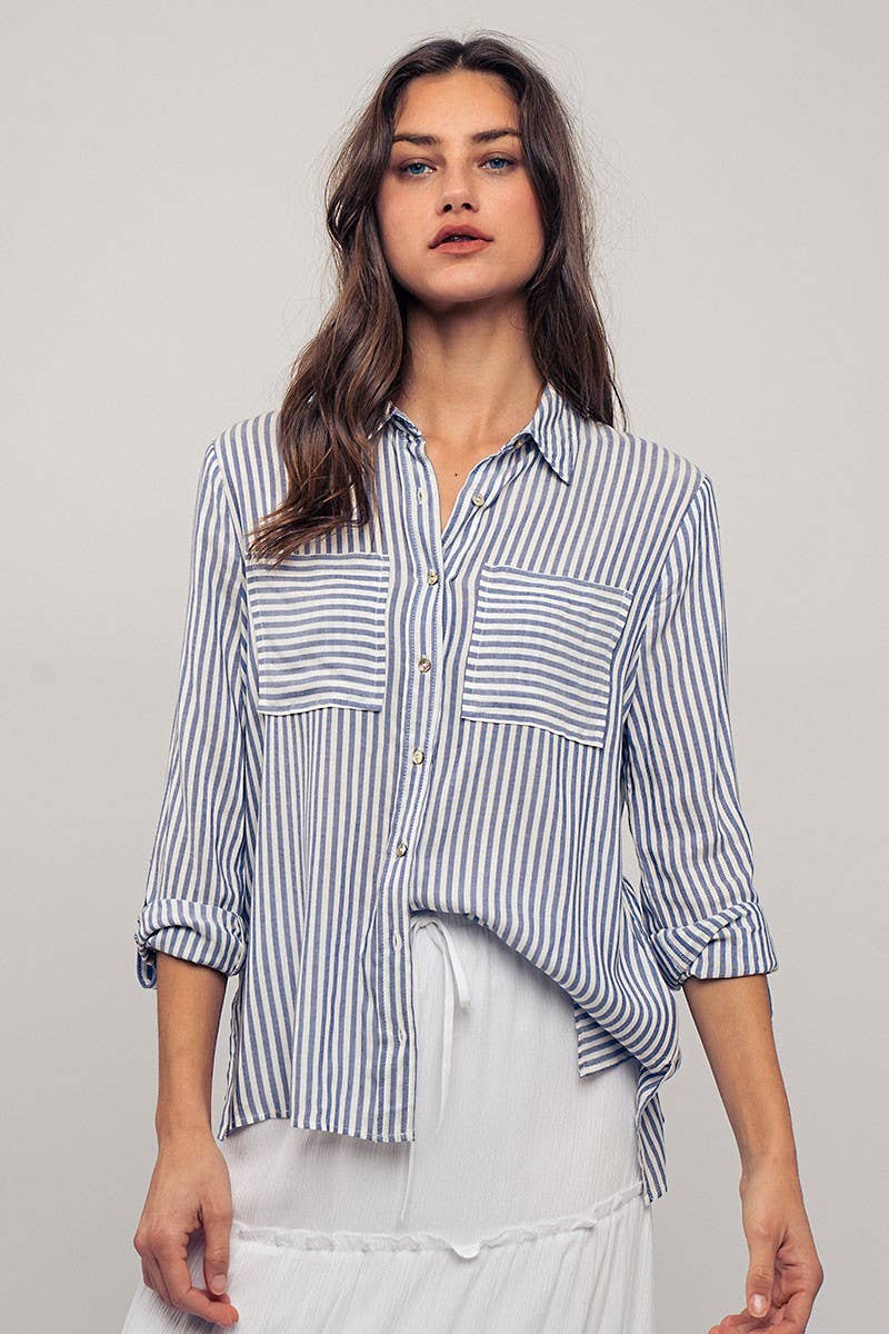 STRIPE BUTTON DOWN SHIRT