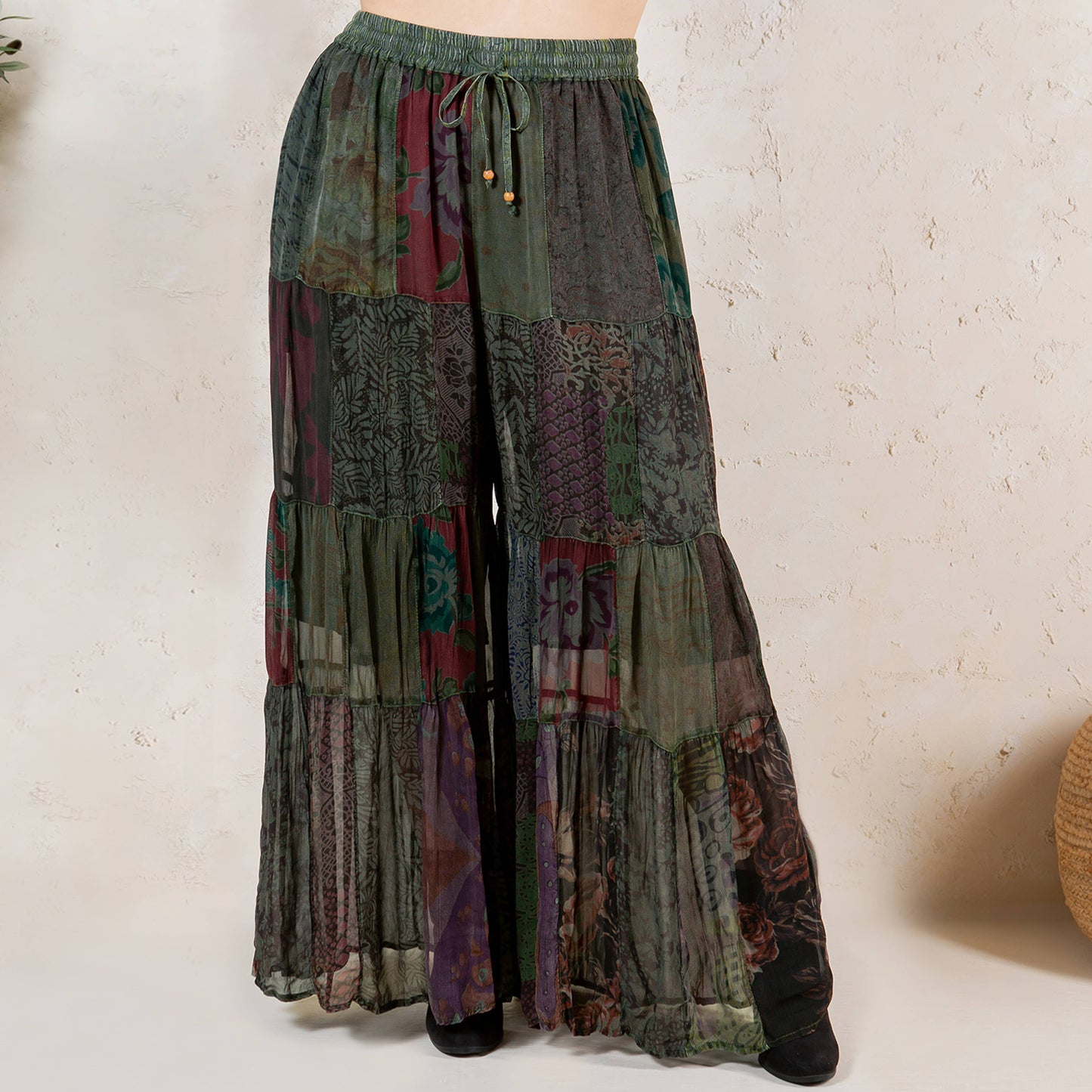 Retro Revival: Long Flared Patchwork Pants