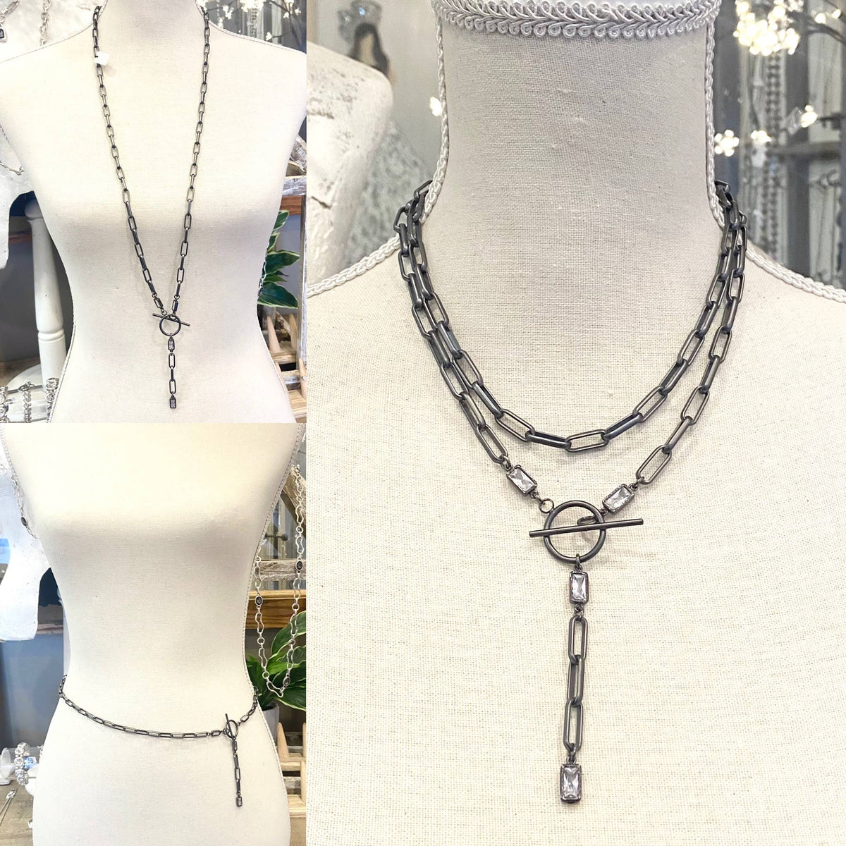 Paperclip wrap necklace boutique salon resort trendy jewelry