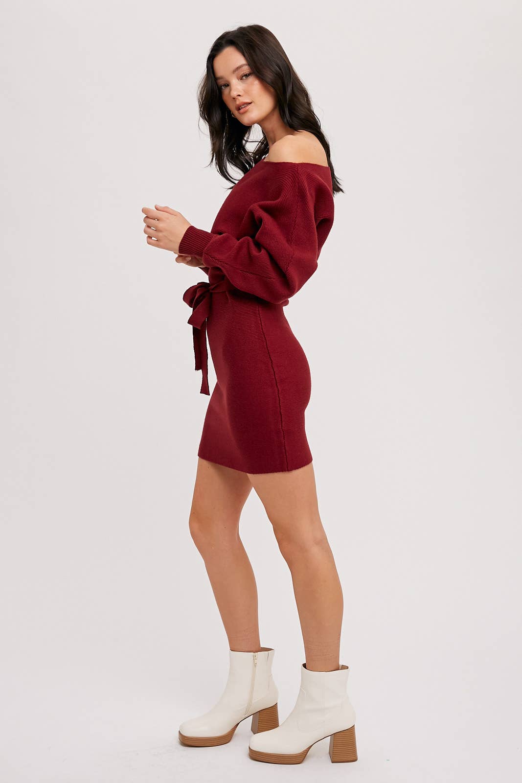 BOATNECK SWEATER DRESS