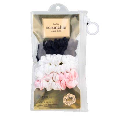 Lindo Satin Scrunchie Hair Ties (6pcs/set) - Small Size: Solid