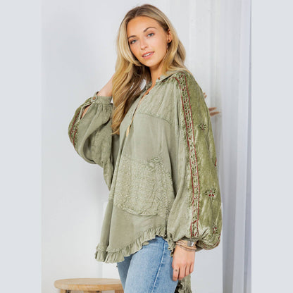 Bohemian Elegance: Stonewashed Rayon Top (ALSO IN PLUS)