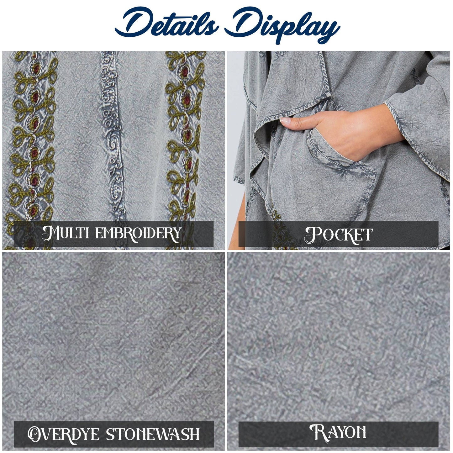 Bohemian Elegance: Stonewashed Rayon Kimono