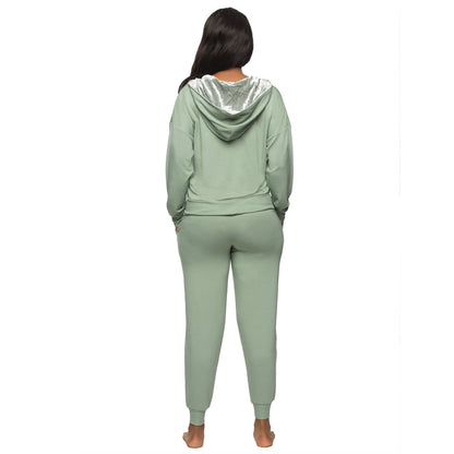 Aria French Terry Zip Hoodie & Jogger set - Iceberg Green
