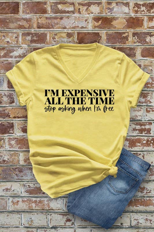 Im expensive all the time -Unisex Short Sleeve V Neck T-Shirt