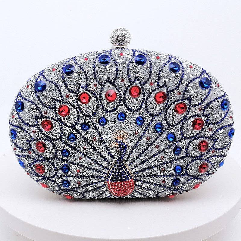 Peacock Embellished Evening Clutch